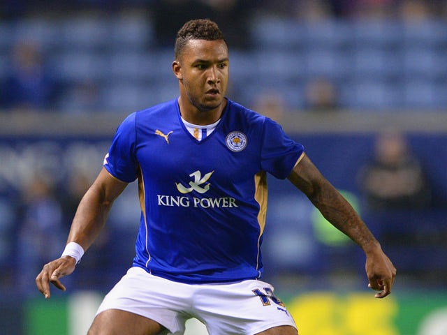 Liam Moore of Leicester in action during the Capital One Cup Third Round match between Leicester City and Derby County at The King Power Stadium on September 24, 2013