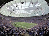 General view of the Hubert H. Humphrey Metrodome, home of Minnesota Vikings during the game against Detroit Lions on December 29, 2013