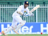 Sri Lankan batsman Kumar Sangakkara plays a shot during the opening day of the third and final cricket Test match between Pakistan and Sri Lanka at the Sharjah International Cricket Stadium in the Gulf emirate of Sharjah on January 16, 2014