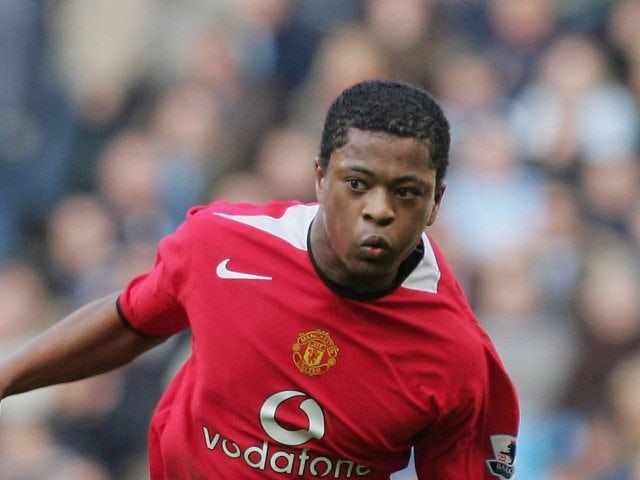 Patrice Evra in action during his Manchester United debut on January 14, 2006.