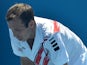 Czech Republic's Radek Stepanek reacts during his men's singles match against Slovenia's Blaz Kavcic on day two of the 2014 Australian Open tennis tournament in Melbourne on January 14, 2014