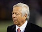 New England Patriots owner Robert Kraft watches his team during warm ups prior to the start of their game against the Baltimore Ravens at M&T Bank Stadium on September 23, 2012