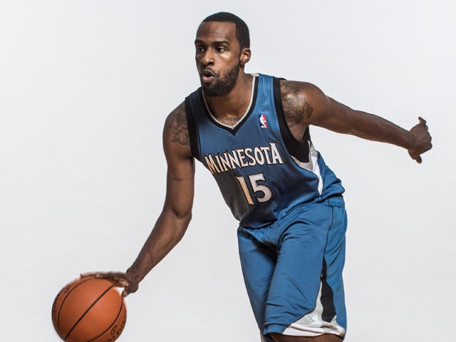 Shabazz Muhammad #15 of the Minnesota Timberwolves poses for a portrait during the 2013 NBA rookie photo shoot at the MSG Training Center on August 6, 2013
