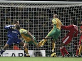 Adam Drury heads an equaliser for Norwich City against Middlesbrough on January 22, 2005.