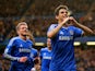 Oscar of Chelsea celebrates scoring the first goal during the FA Cup Fourth Round between Chelsea and Stoke City at Stamford Bridge on January 26, 2014