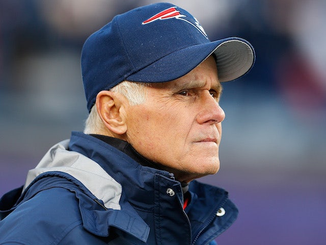 Dante Scarnecchia of the New England Patriots watches on before a game with the Indianapolis Colts at Gillette Stadium on November 18, 2012