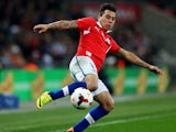 Eduardo Vargas of Chile in action during the international friendly match between England and Chile at Wembley Stadium on November 15, 2013