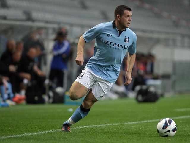 Manchester City's Harry Bunn in action against Al Hilal during a friendly match on July 13, 2012