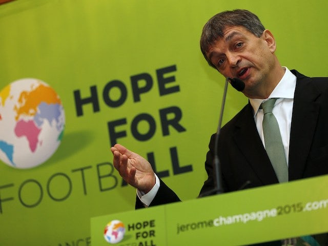 Former FIFA deputy general secretary Jerome Champagne addresses the Hope for Football press conference in London, on January 20, 2014