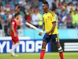 Colombia's Jherson Vergara reacts during the group stage football match between Turkey and Colombia at the FIFA Under 20 World Cup at the Yeni Sehir Stadium in Rize on June 25, 2013