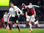 Manchester City's Portuguese midfielder Marcos Lopes (L) vies with West Ham United's French midfielder Alou Diarra (R) during the English League Cup semi-final second leg football match on January 21, 2014