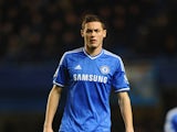 Nemanja Matic of Chelsea makes a late appearance as a substitute during the Barclays Premier League match between Chelsea and Manchester United at Stamford Bridge on January 19, 2014