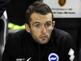 Brighton coach Nathan Jones during the Sky Bet Championship match between Brighton & Hove Albion and Watford at The Amex Stadium on October 28, 2013 