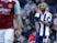 Nicolas Anelka celebrates scoring West Bromwich Albion's second goal with a 'quenelle' gesture on December 28, 2013