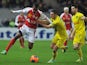 Nantes' French midfielder Jordan Veretout (R) vies with Reims' forward Odaïr Fortes during the French L1 football match Nantes against Reims on January 25, 2014