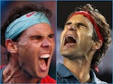 A collage of Roger Federer and Rafael Nadal at the 2014 Australian Open