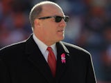 Kansas City Chiefs General Manager Scott Pioli looks on from the sidelines as the Chiefs prepare to face the Denver Broncos at Sports Authority Field at Mile High on January 1, 2012