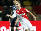 Monaco's French forward Valere Germain celebrates after scoring a goal during the French L1 football match Monaco (ASM) vs Marseille (OM) on January 26, 2014