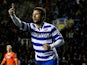 Reading's Adam Le Fondre celebrates after scoring his team's second goal against Blackpool during their Championship match on January 28, 2014