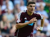Hearts' Callum Paterson in action against Dundee during their Scottish Premier League match on September 9, 2012