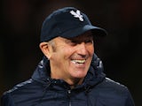 Crystal Palace manager Tony Pulis smiles prior to the Barclays Premier League match between Crystal Palace and Hull City at Selhurst Park on January 28, 2014