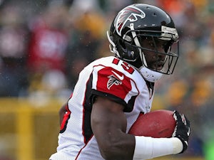 Drew Davis #19 of the Atlanta Falcons in action against Green Bay Packers on December 8, 2013