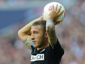 Hoffenheim's US defender Fabian Johnson throws the ball during the German first division Bundesliga match between Bayern Munich and TSG 1899 Hoffenheim in Munich, southern Germany, on October 6, 2012