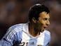 Argentina's forward Ignacio Scocco celebrates after scoring against Brazil during the Americas' Super Derby football match at La Bombonera stadium in Buenos Aires on November 21, 2012