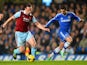 West Ham's Kevin Nolan and Chelsea's Eden Hazard in action during their Premier League match on January 29, 2014