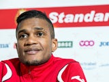 Standard Liege's Loic Nego at a press conference on February 6, 2013
