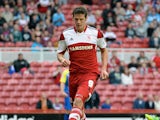 Middlesbrough's Lukas Jutkiewicz in action against Accrington Stanley during their League Cup first round match on August 6, 2013