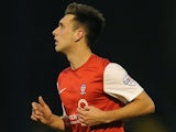 Luke O'Neill of York City in action during the Sky Bet League Two match between Southend United and York City at Roots Hall on November 23, 2013
