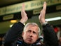 Alan Pardew manager of Newcastle United applauds the fans during the Barclays Premier League match between Norwich City and Newcastle United at Carrow Road on January 28, 2014