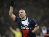 Paris' Brazilian defender Alex Costa celebrates after scoring during a French L1 football match between Paris Saint-Germain (PSG) and Bordeaux (FCGB) on January 31, 2014
