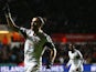 Chico Flores of Swansea City celebrates scoriung his sides second goal during the Barclays Premier League match between Swansea City and Fulham at the Liberty Stadium on January 28, 2014