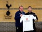Spurs manager Harry Redknapp poses with new signing Robbie Keane at a Tottenham Hotspur training session at Spurs Lodge on February 6, 2009