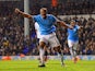 Manchester City's Vincent Kompany celebrates after scoring his team's fifth goal against Tottenham during their Premier League match on January 29, 2014