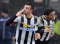 Antonio Di Natale of Udinese Calcio celebrates after scoring the opening goal during the TIM Cup match against ACF Fiorentina on February 4, 2014