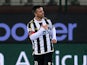 Udinese's Antonio Di Natale celebrates after scoring his team's opening goal against Chievo Verona during their Serie A match on February 8, 2014