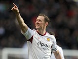 Kevin Nolan of West Ham United celebrates after scoring the first goal of the game for his side during the Barclays Premier League match between Aston Villa and West Ham United at Villa Park on February 8, 2014