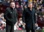 Paul Lambert the manager of Aston Villa and Sam Alladyce the manger of West Ham during the Barclays Premier League match between Aston Villa and West Ham United at Villa Park on February 8, 2014