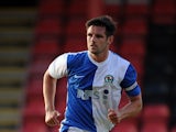 Scott Dann of Blackburn Rovers in action during the pre season friendly match between Crewe Alexandra and Blackburn Rovers at The Alexandra Stadium on July 16, 2013