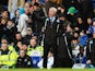 Newcastle United manager Alan Pardew shouts instructions from the touchline during the Barclays Premier League match between Cheslea and Newcastle United at Stamford Bridge on February 8, 2014