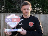 Fleetwood Town boss Graham Alexander with his Manager of the Month award on February 6, 2014