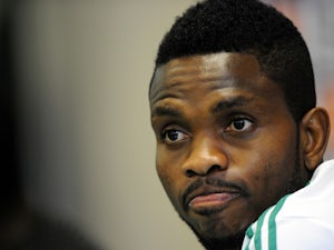 Nigeria's national football team defender Joseph Yobo looks on during a press conference in Rustenburg on February 1, 2013