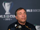 Head Coach Bruce Arena of the Los Angeles Galaxy speaks at the 2012 MLS Cup Team Press Conference at The Home Depot Center on November 30, 2012