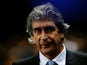 Manchester City manager Manuel Pellegrini prior to kick-off against Chelsea in their Premier League match on February 3, 2014