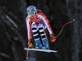 Maria Hoefl-Riesch of Germany in action during training for the Alpine Skiing Women's Downhill ahead of the Sochi 2014 Winter Olympics at Rosa Khutor Alpine Center on February 7, 2014
