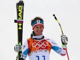 Matthias Mayer of Austria takes the gold medal during the Alpine Skiing Men's Downhill at the Sochi 2014 Winter Olympic Games at Rosa Khutor Alpine Centre on February 09, 2014