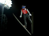 Nico Polychronidis of Greece jumps during the Men's Normal Hill Individual Ski Jumping training ahead of the Sochi 2014 Winter Olympics at the RusSki Gorki Ski Jumping Center on February 6, 2014